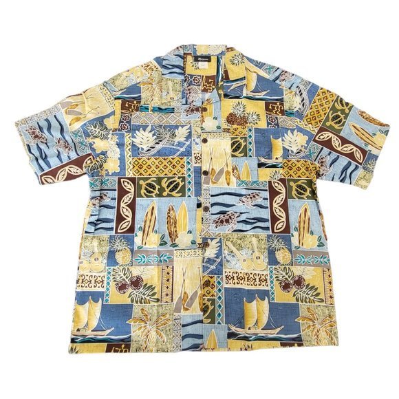Men's Reebesse Hawaiian Aloha Tropical Print Button Down Short Sleeves‎ Shirt - Picture 1 of 6